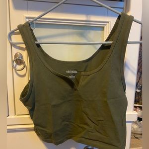 olive green crop top tank